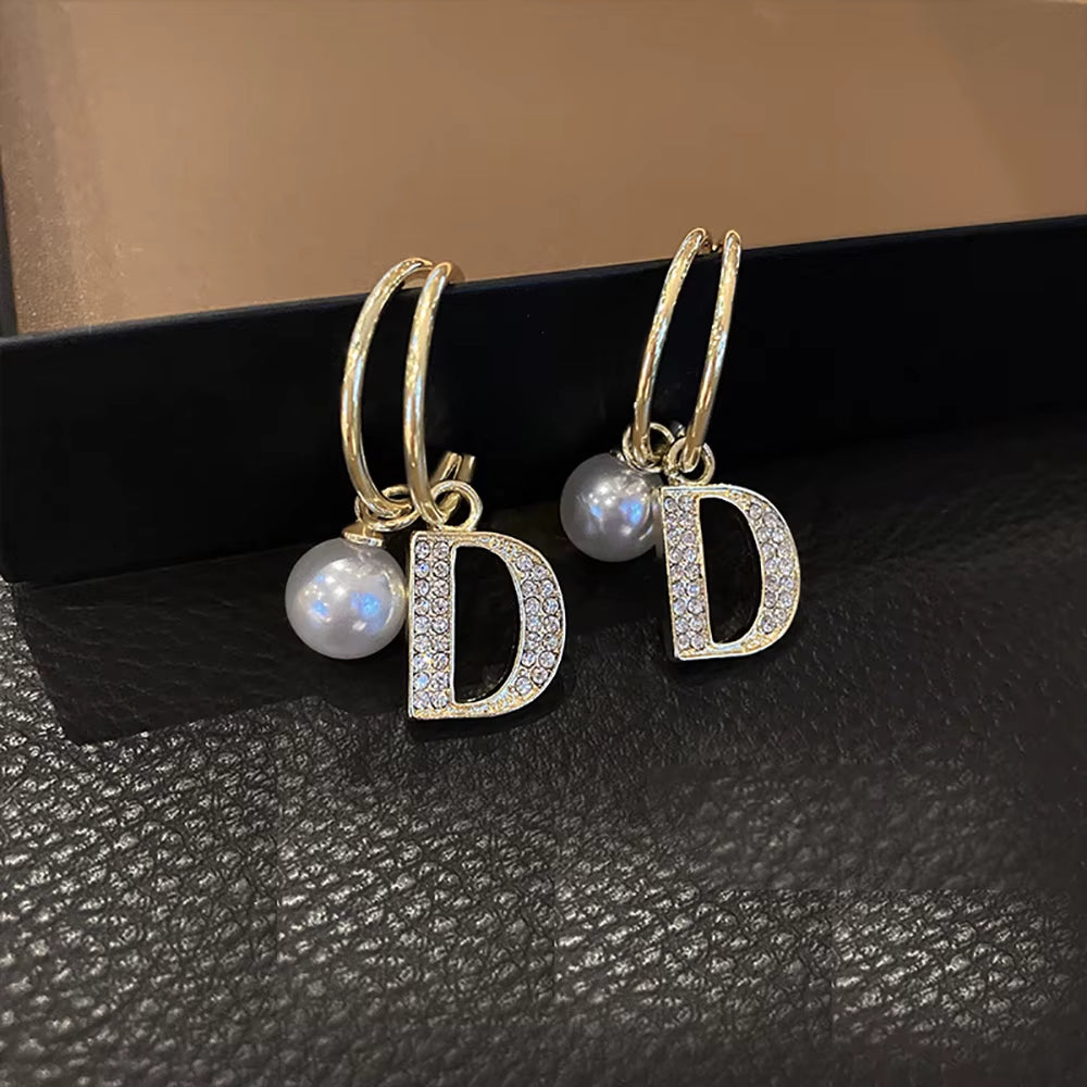 Long Tassel Letter D Hanging Earrings for Women