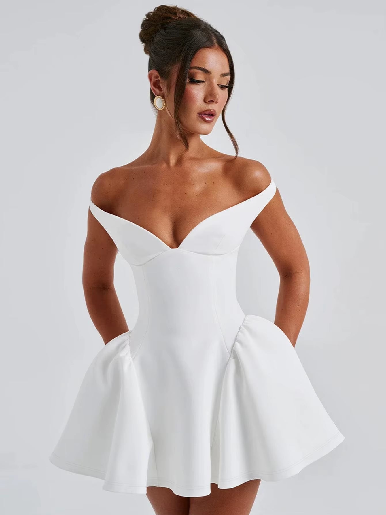 Off Shoulder Backless Elegant Party Dress