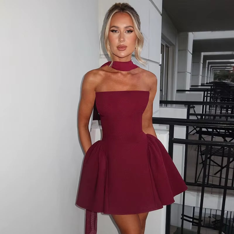 Off Shoulder Backless Elegant Party Dress