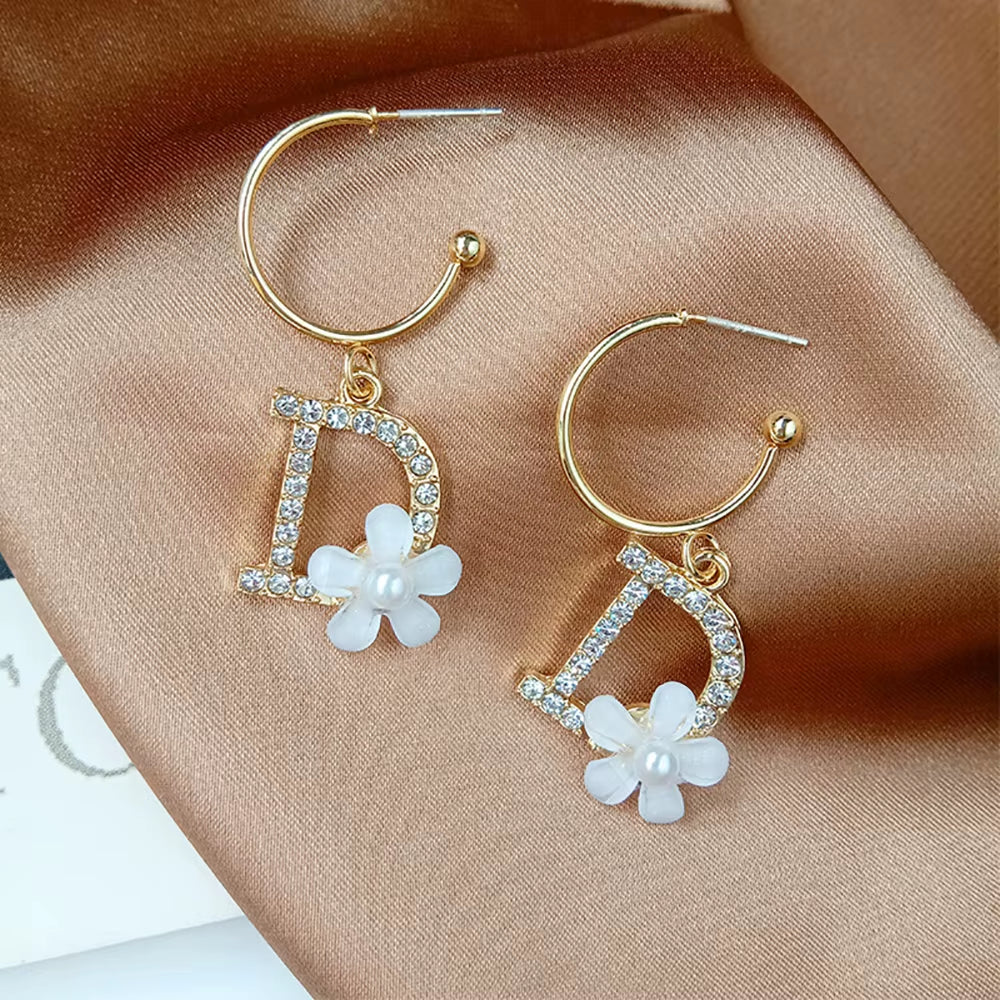 Long Tassel Letter D Hanging Earrings for Women