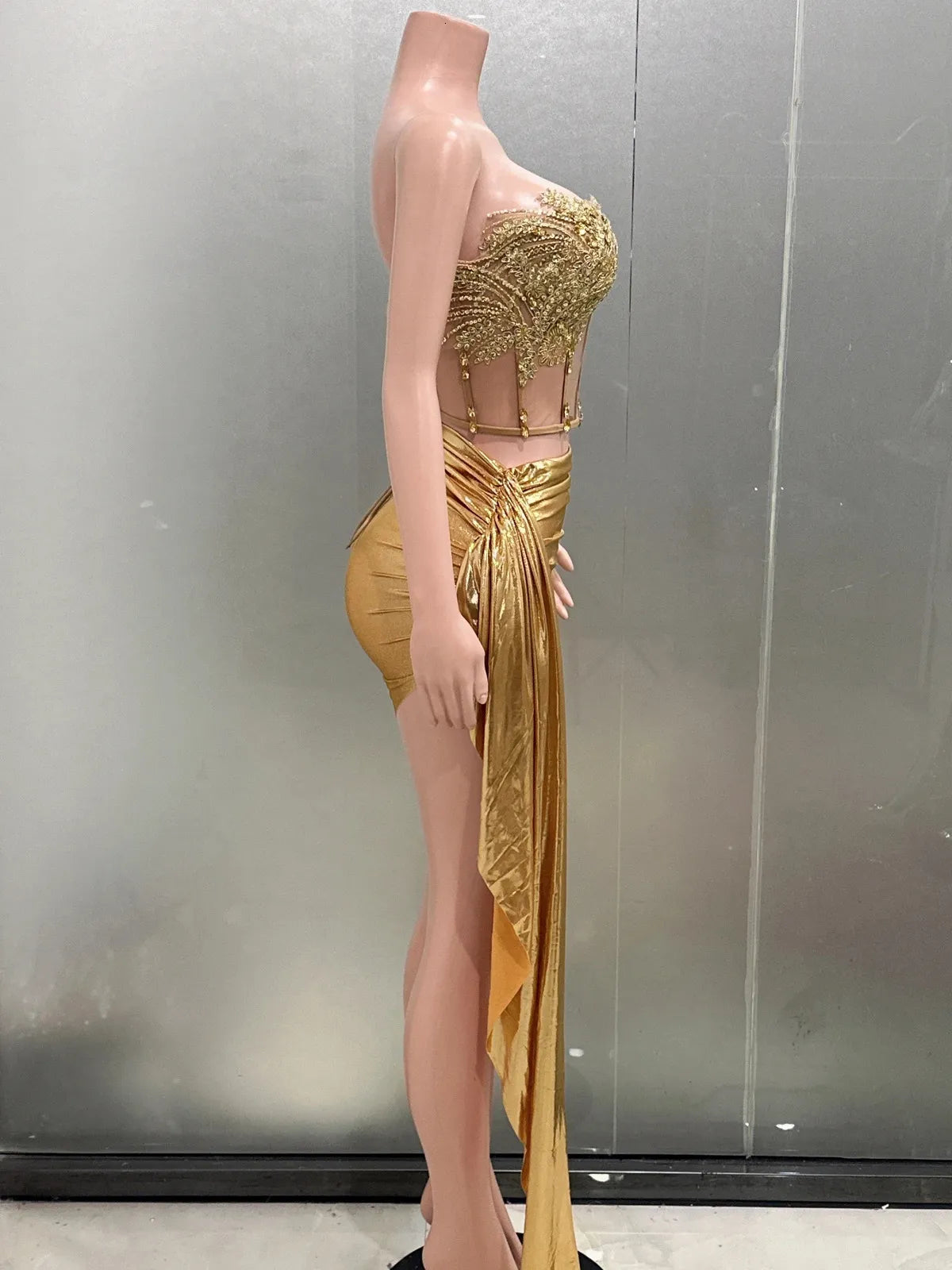 Gold Asymmetrical 2 Piece Set