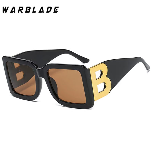 Fashion Oversized the Letter B Square Luxury Trend Sunglasses 